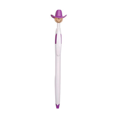 Promotional Creative Cow Boy Shape Plastic Ball Pen UV Printing Black Blue Ink