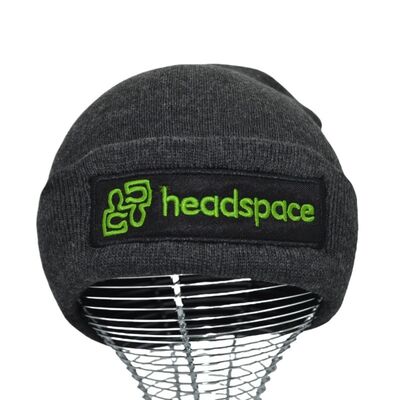 Embroidery Patch Custom Made Winter Knitted Beanie Grey Colour For Adults